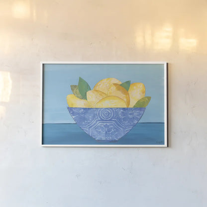 Lemon Elegance by Courtney Prahl. shown as a paper print in a white frame. Available as a archival giclee rolled canvas, fine art paper, or poster print. SKU 98526i.
