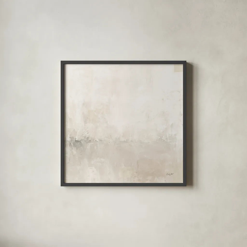 Light Gray Morning Light Crop by Courtney Prahl. Shown in a sleek black glass frame for a contemporary gallery look. Available as an archival giclee rolled canvas, fine art paper, or poster print. SKU 78142a.