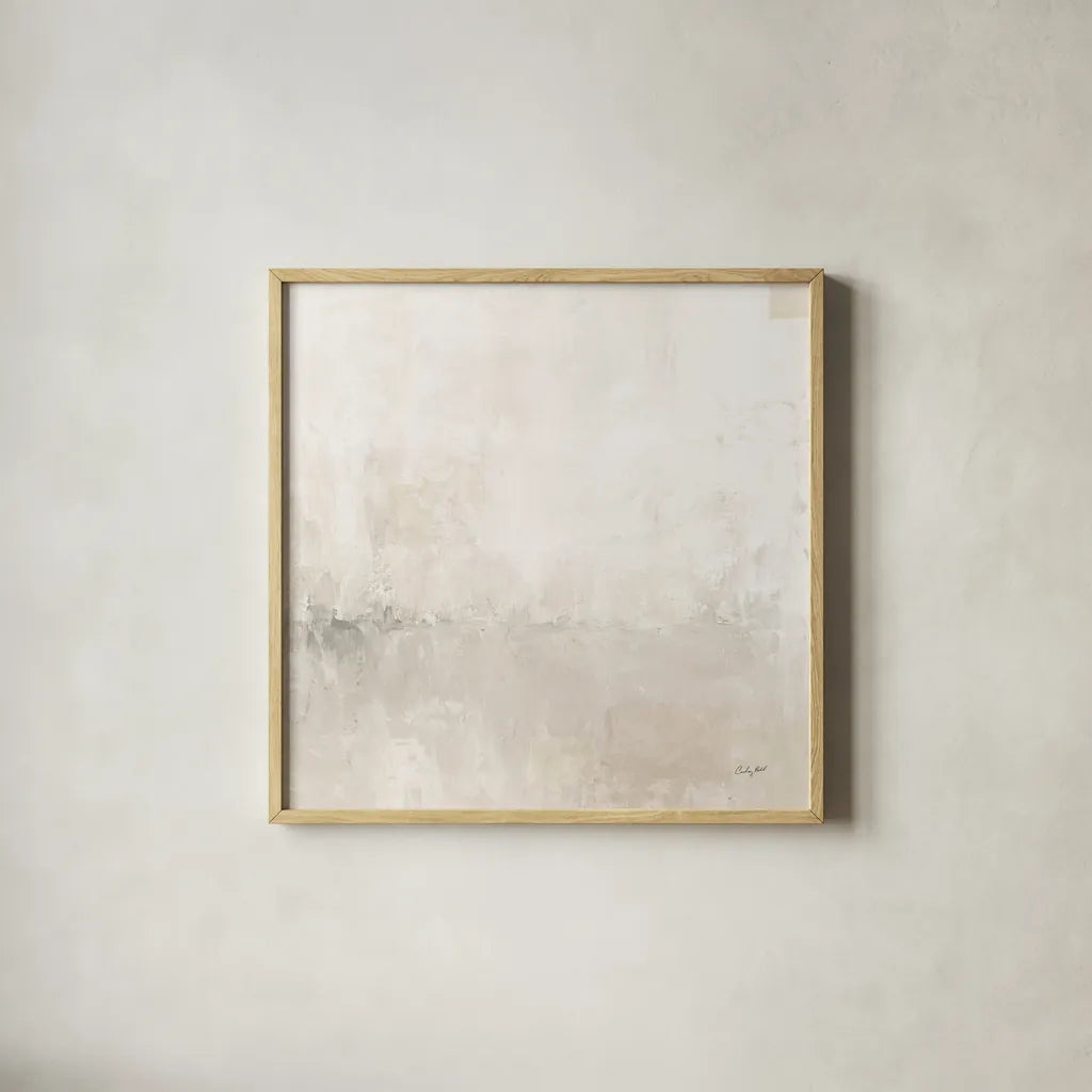 Light Gray Morning Light Crop by Courtney Prahl. Shown in a natural wood glass frame for a timeless modern aesthetic. Available as an archival giclee rolled canvas, fine art paper, or poster print. SKU 78142a.