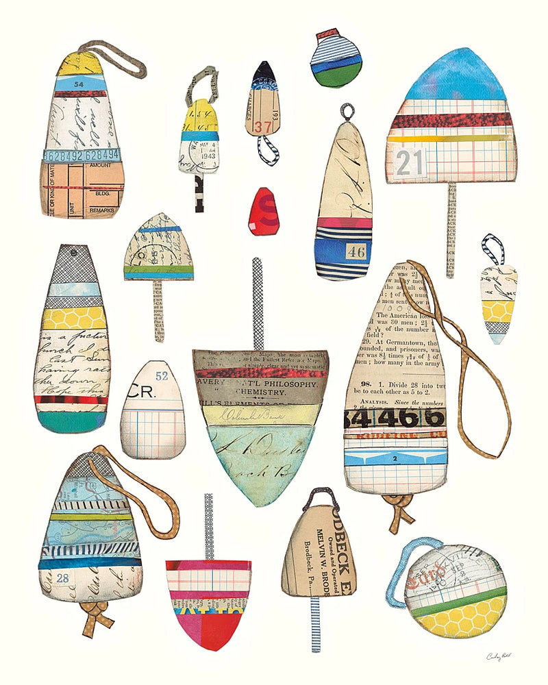 Lobster Buoys on White by Courtney Prahl