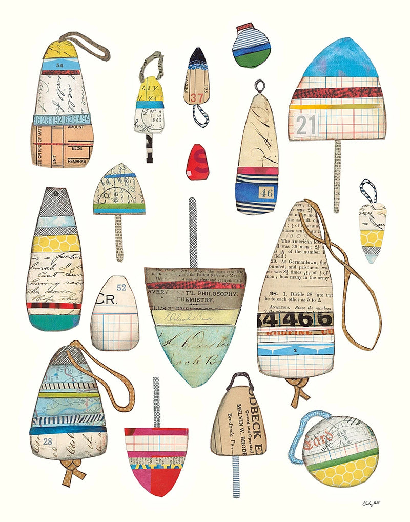Lobster Buoys on White by Courtney Prahl