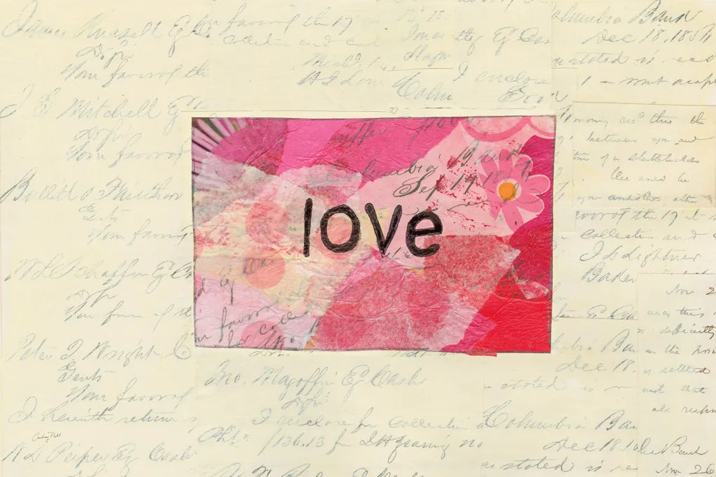 Love Collage by Courtney Prahl. SKU 52563i. Archival Giclee Fine art print for wall decor.