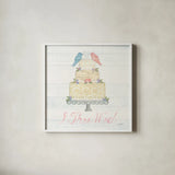 Lovebirds I by Courtney Prahl. Shown in a crisp white glass frame for a clean and minimalist style. Available as an archival giclee rolled canvas, fine art paper, or poster print. SKU 37342a.