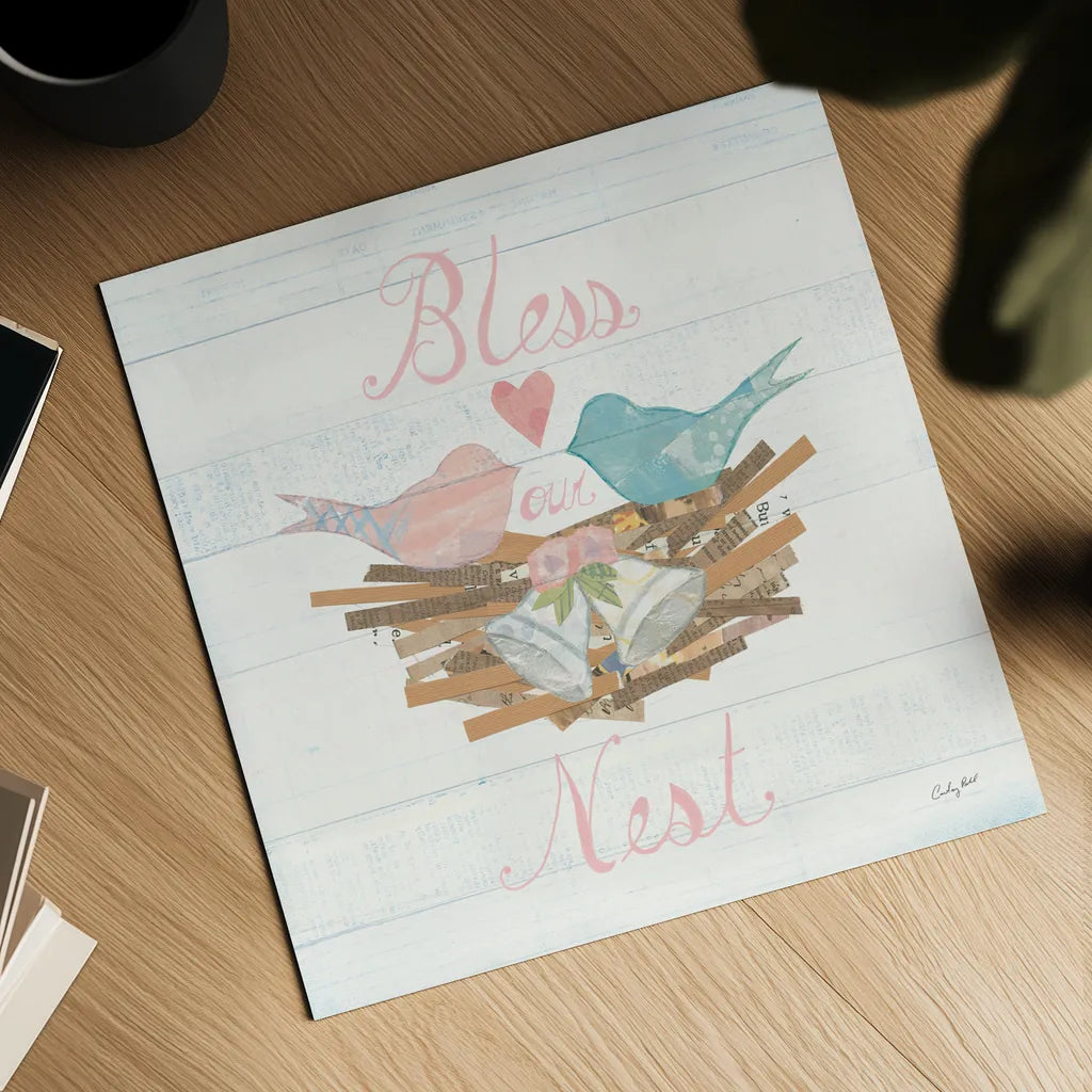 Lovebirds III by Courtney Prahl. Shown as a detailed flat fine art print, highlighting archival giclee quality. Available as an archival giclee rolled canvas, fine art paper, or poster print. SKU 37344a.