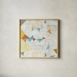 Map Collage Crop by Courtney Prahl. Shown in a natural wood glass frame for a timeless modern aesthetic. Available as an archival giclee rolled canvas, fine art paper, or poster print. SKU 18922a.
