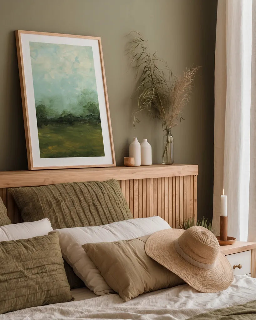 Meadows Edge Dark Crop by Courtney Prahl. shown as a paper print in a natural frame. Available as a archival giclee rolled canvas, fine art paper, or poster print. SKU 79047h.