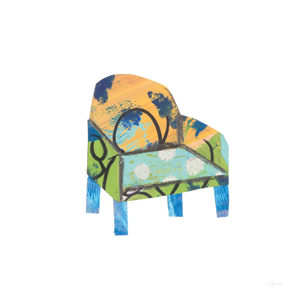 Mod Chairs II by Courtney Prahl. SKU 64270a. Archival Giclee Fine art print for wall decor.