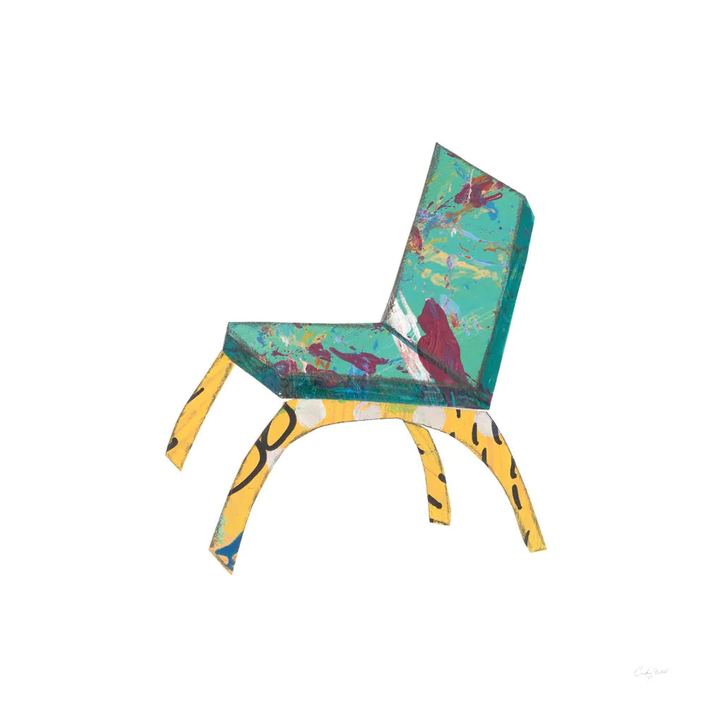Mod Chairs III by Courtney Prahl. SKU 64271a. Archival Giclee Fine art print for wall decor.