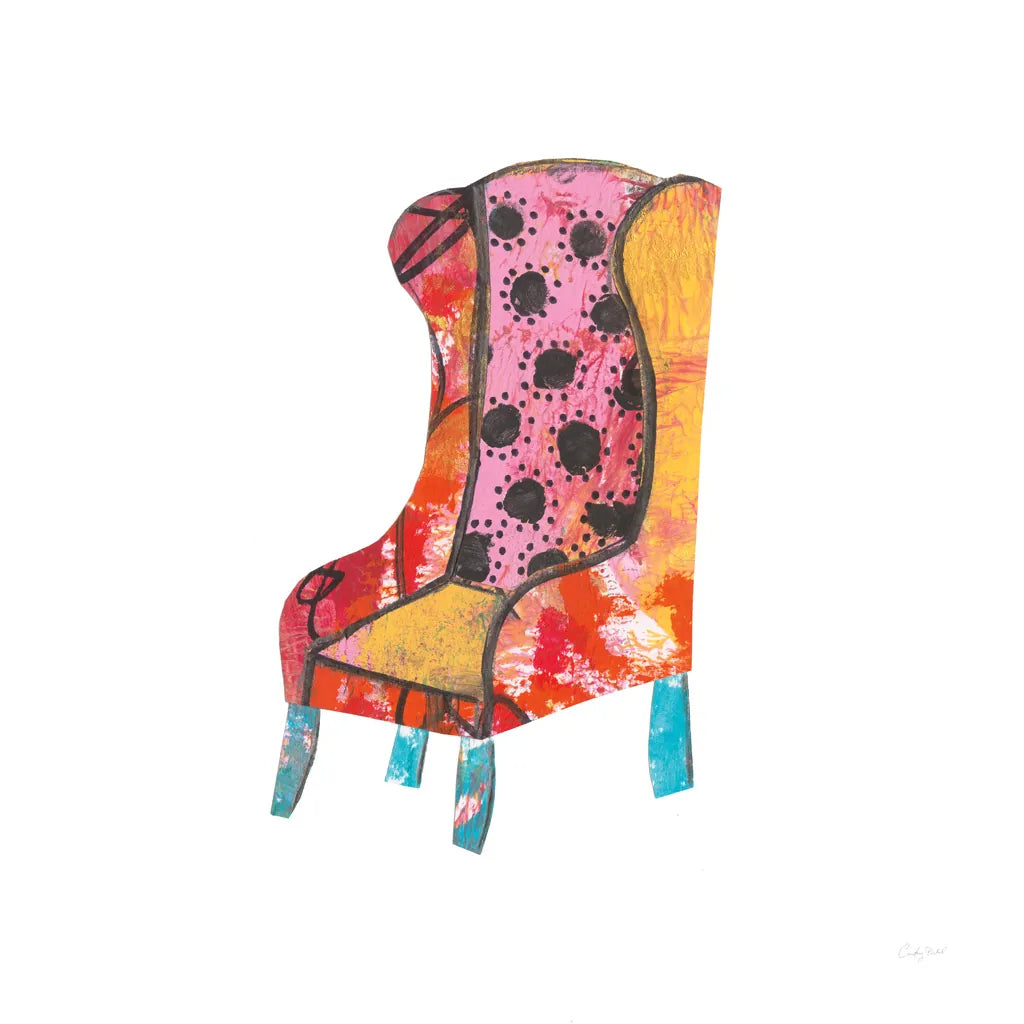Mod Chairs IV by Courtney Prahl. SKU 64272a. Archival Giclee Fine art print for wall decor.