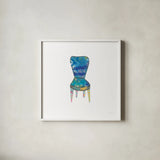 Mod Chairs VI by Courtney Prahl. Shown in a crisp white glass frame for a clean and minimalist style. Available as an archival giclee rolled canvas, fine art paper, or poster print. SKU 64274a.