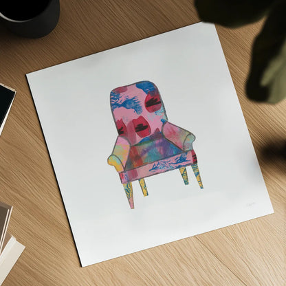 Mod Chairs VII by Courtney Prahl. Shown as a detailed flat fine art print, highlighting archival giclee quality. Available as an archival giclee rolled canvas, fine art paper, or poster print. SKU 64275a.
