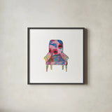 Mod Chairs VII by Courtney Prahl. Shown in a sleek black glass frame for a contemporary gallery look. Available as an archival giclee rolled canvas, fine art paper, or poster print. SKU 64275a.