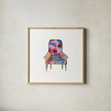 Mod Chairs VII by Courtney Prahl. Shown in a natural wood glass frame for a timeless modern aesthetic. Available as an archival giclee rolled canvas, fine art paper, or poster print. SKU 64275a.