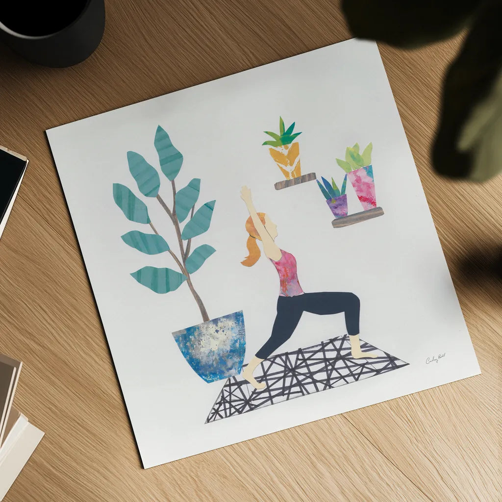 Namaste I by Courtney Prahl. Shown as a detailed flat fine art print, highlighting archival giclee quality. Available as an archival giclee rolled canvas, fine art paper, or poster print. SKU 64264a.