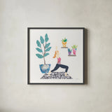 Namaste I by Courtney Prahl. Shown in a sleek black glass frame for a contemporary gallery look. Available as an archival giclee rolled canvas, fine art paper, or poster print. SKU 64264a.