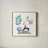 Namaste I by Courtney Prahl. Shown in a natural wood glass frame for a timeless modern aesthetic. Available as an archival giclee rolled canvas, fine art paper, or poster print. SKU 64264a.