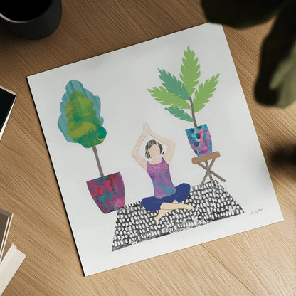 Namaste II by Courtney Prahl. Shown as a detailed flat fine art print, highlighting archival giclee quality. Available as an archival giclee rolled canvas, fine art paper, or poster print. SKU 64265a.