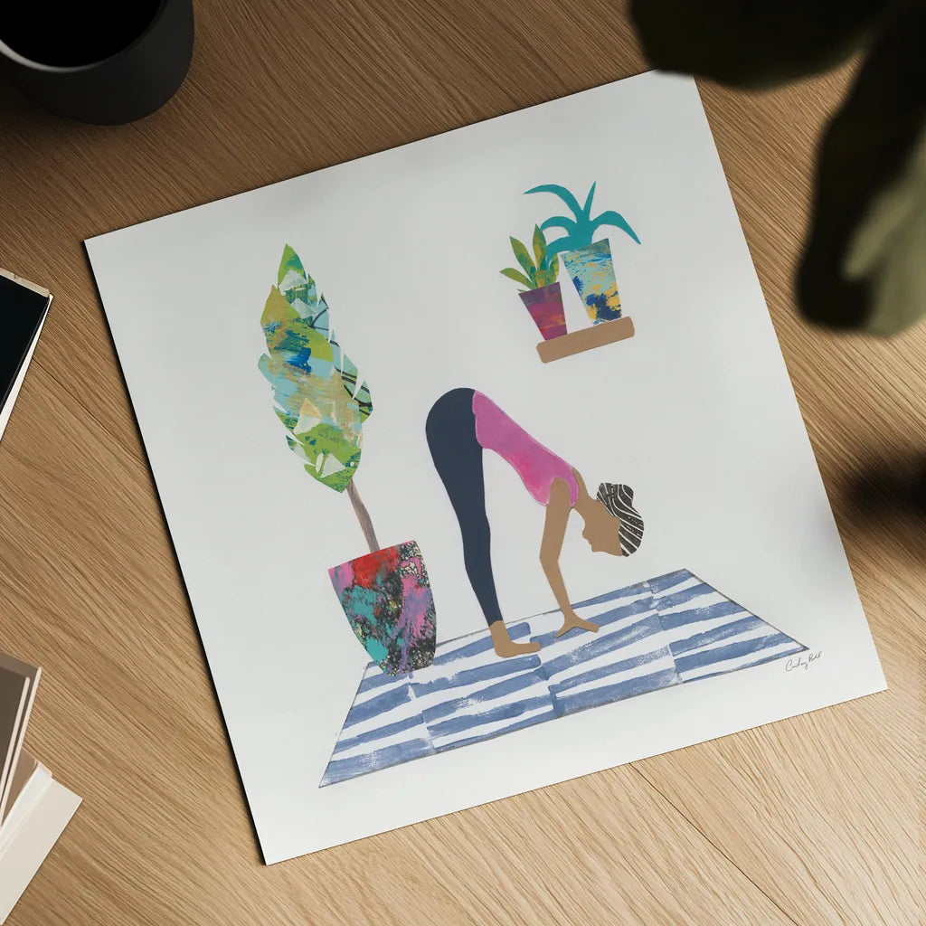 Namaste III by Courtney Prahl. Shown as a detailed flat fine art print, highlighting archival giclee quality. Available as an archival giclee rolled canvas, fine art paper, or poster print. SKU 64266a.