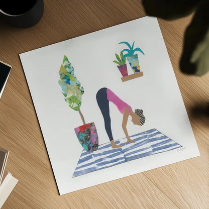 Namaste III by Courtney Prahl. Shown as a detailed flat fine art print, highlighting archival giclee quality. Available as an archival giclee rolled canvas, fine art paper, or poster print. SKU 64266a.