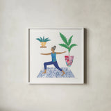 Namaste IV by Courtney Prahl. Shown in a crisp white glass frame for a clean and minimalist style. Available as an archival giclee rolled canvas, fine art paper, or poster print. SKU 64267a.