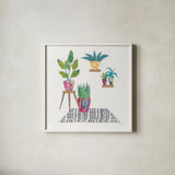 Namaste V by Courtney Prahl. Shown in a crisp white glass frame for a clean and minimalist style. Available as an archival giclee rolled canvas, fine art paper, or poster print. SKU 64268a.