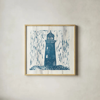 Nautical Collage I On White Wood by Courtney Prahl. Shown in a natural wood glass frame for a timeless modern aesthetic. Available as an archival giclee rolled canvas, fine art paper, or poster print. SKU 41771a.