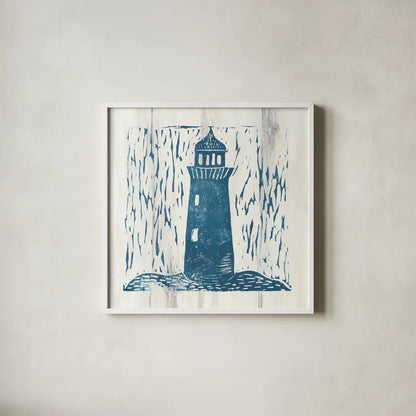 Nautical Collage I On White Wood by Courtney Prahl. Shown in a crisp white glass frame for a clean and minimalist style. Available as an archival giclee rolled canvas, fine art paper, or poster print. SKU 41771a.
