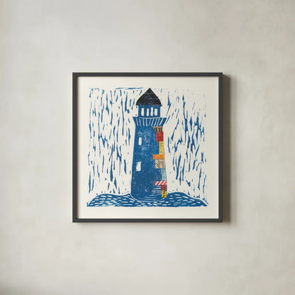 Nautical Collage II by Courtney Prahl. Shown in a sleek black glass frame for a contemporary gallery look. Available as an archival giclee rolled canvas, fine art paper, or poster print. SKU 32801a.