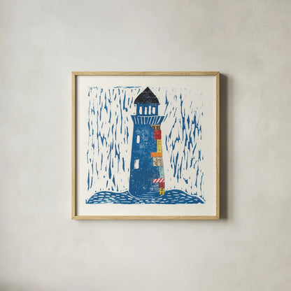 Nautical Collage II by Courtney Prahl. Shown in a natural wood glass frame for a timeless modern aesthetic. Available as an archival giclee rolled canvas, fine art paper, or poster print. SKU 32801a.