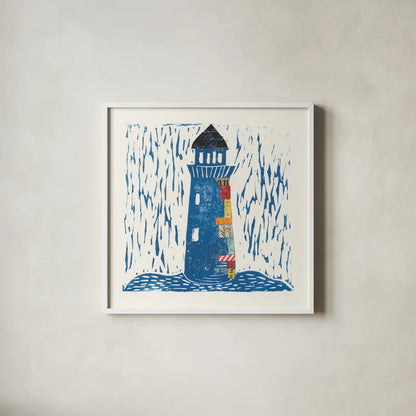 Nautical Collage II by Courtney Prahl. Shown in a crisp white glass frame for a clean and minimalist style. Available as an archival giclee rolled canvas, fine art paper, or poster print. SKU 32801a.