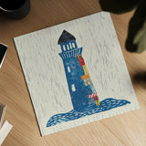 Nautical Collage II on Linen by Courtney Prahl. Shown as a detailed flat fine art print, highlighting archival giclee quality. Available as an archival giclee rolled canvas, fine art paper, or poster print. SKU 33861a.
