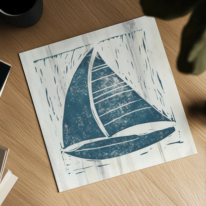 Nautical Collage IV On White Wood by Courtney Prahl. Shown as a detailed flat fine art print, highlighting archival giclee quality. Available as an archival giclee rolled canvas, fine art paper, or poster print. SKU 41773a.