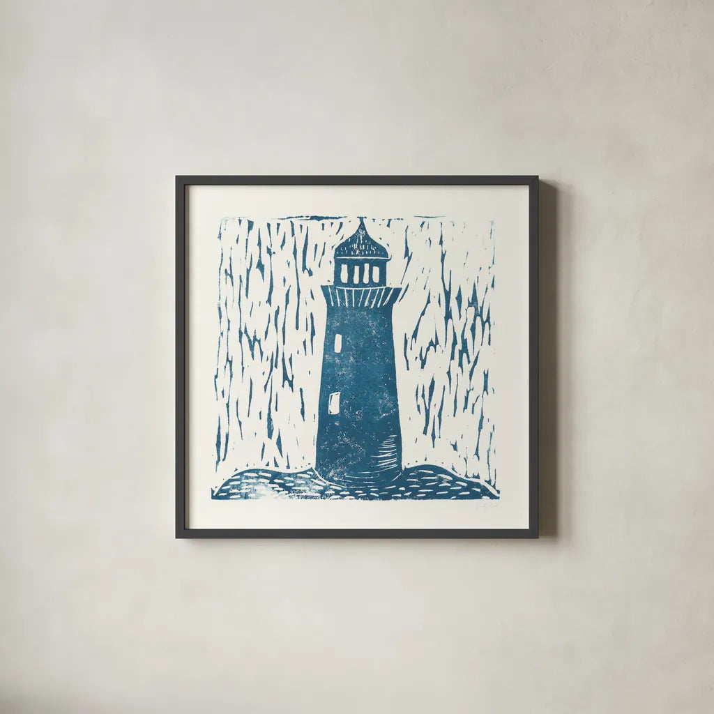 Nautical Collage on White I by Courtney Prahl. Shown in a sleek black glass frame for a contemporary gallery look. Available as an archival giclee rolled canvas, fine art paper, or poster print. SKU 32804a.