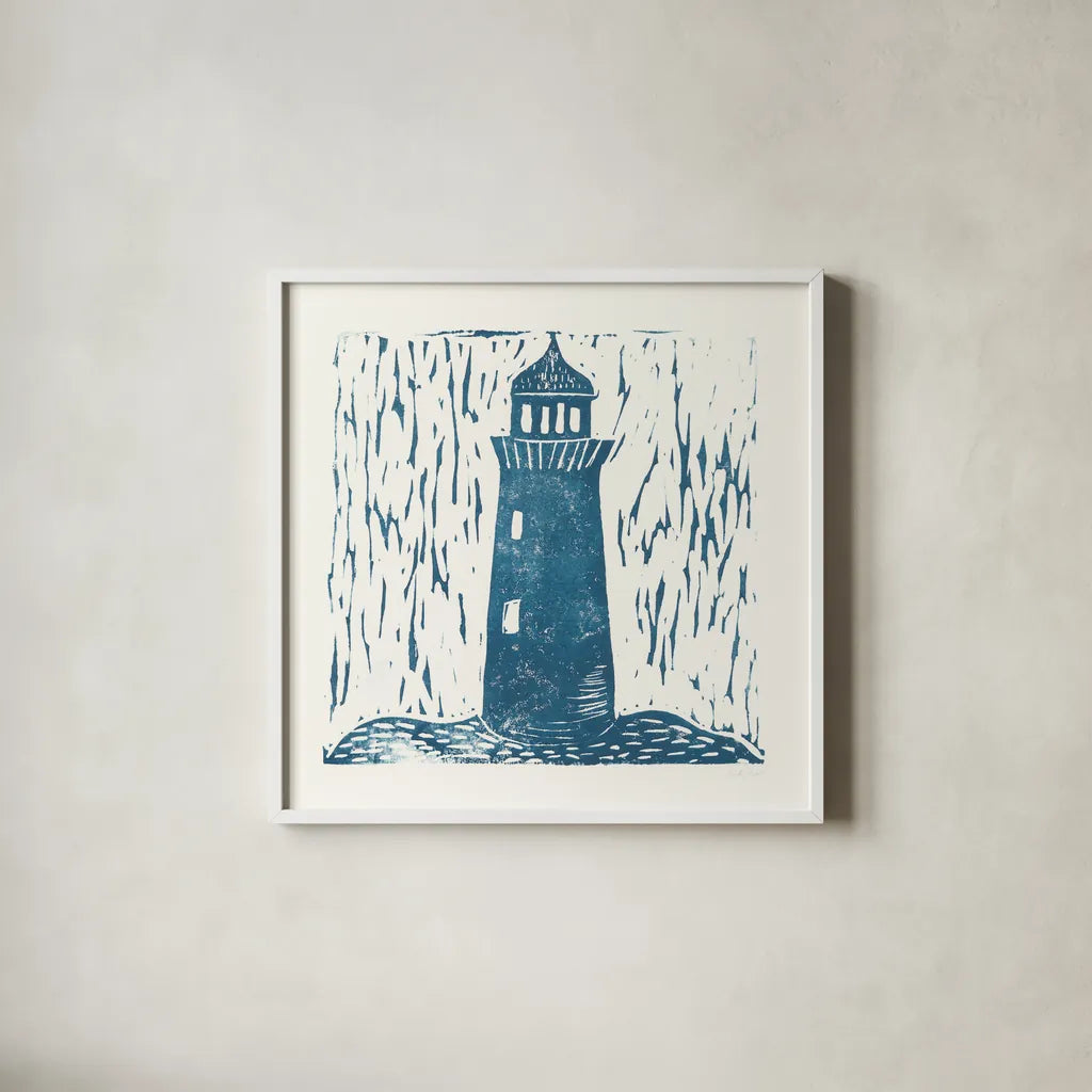 Nautical Collage on White I by Courtney Prahl. Shown in a crisp white glass frame for a clean and minimalist style. Available as an archival giclee rolled canvas, fine art paper, or poster print. SKU 32804a.