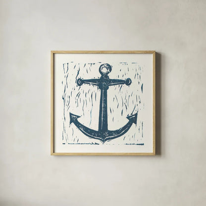 Nautical Collage on White III by Courtney Prahl. Shown in a natural wood glass frame for a timeless modern aesthetic. Available as an archival giclee rolled canvas, fine art paper, or poster print. SKU 32806a.
