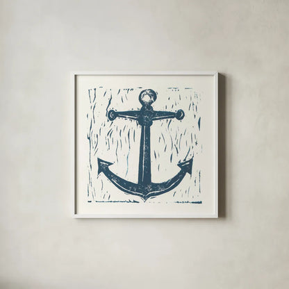 Nautical Collage on White III by Courtney Prahl. Shown in a crisp white glass frame for a clean and minimalist style. Available as an archival giclee rolled canvas, fine art paper, or poster print. SKU 32806a.