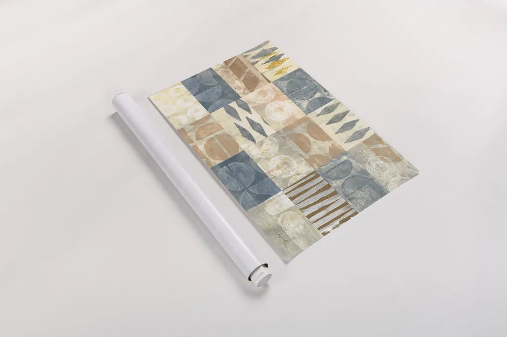 Neutral Blocks by Courtney Prahl. shown as a rolled paper print. Available as archival giclee rolled canvas, fine art paper, or poster print. SKU 71952i.