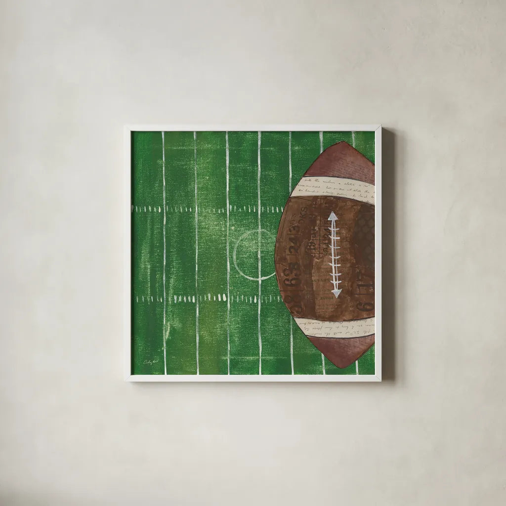 On the Field I by Courtney Prahl. Shown in a crisp white glass frame for a clean and minimalist style. Available as an archival giclee rolled canvas, fine art paper, or poster print. SKU 31723a.