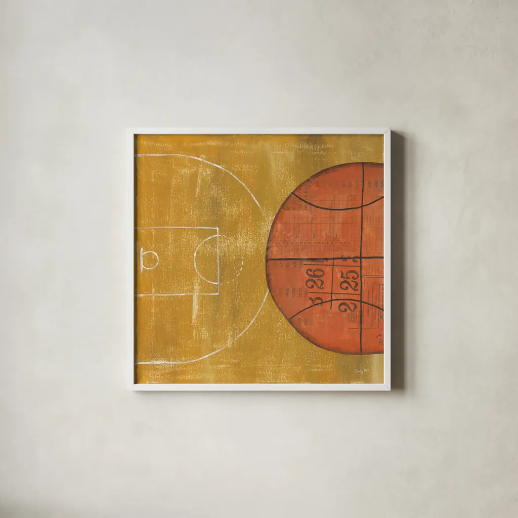 On the Field II by Courtney Prahl. Shown in a crisp white glass frame for a clean and minimalist style. Available as an archival giclee rolled canvas, fine art paper, or poster print. SKU 31724a.