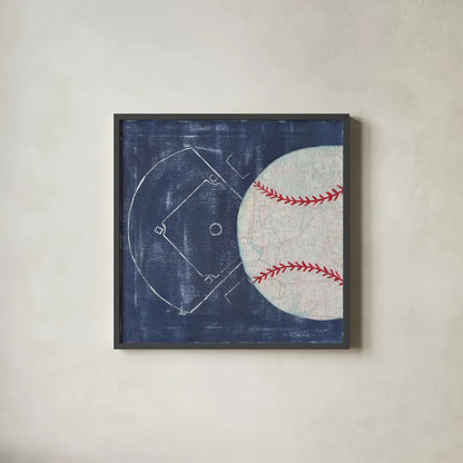 On the Field III by Courtney Prahl. Shown in a sleek black glass frame for a contemporary gallery look. Available as an archival giclee rolled canvas, fine art paper, or poster print. SKU 31725a.