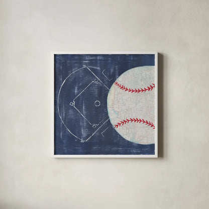 On the Field III by Courtney Prahl. Shown in a crisp white glass frame for a clean and minimalist style. Available as an archival giclee rolled canvas, fine art paper, or poster print. SKU 31725a.