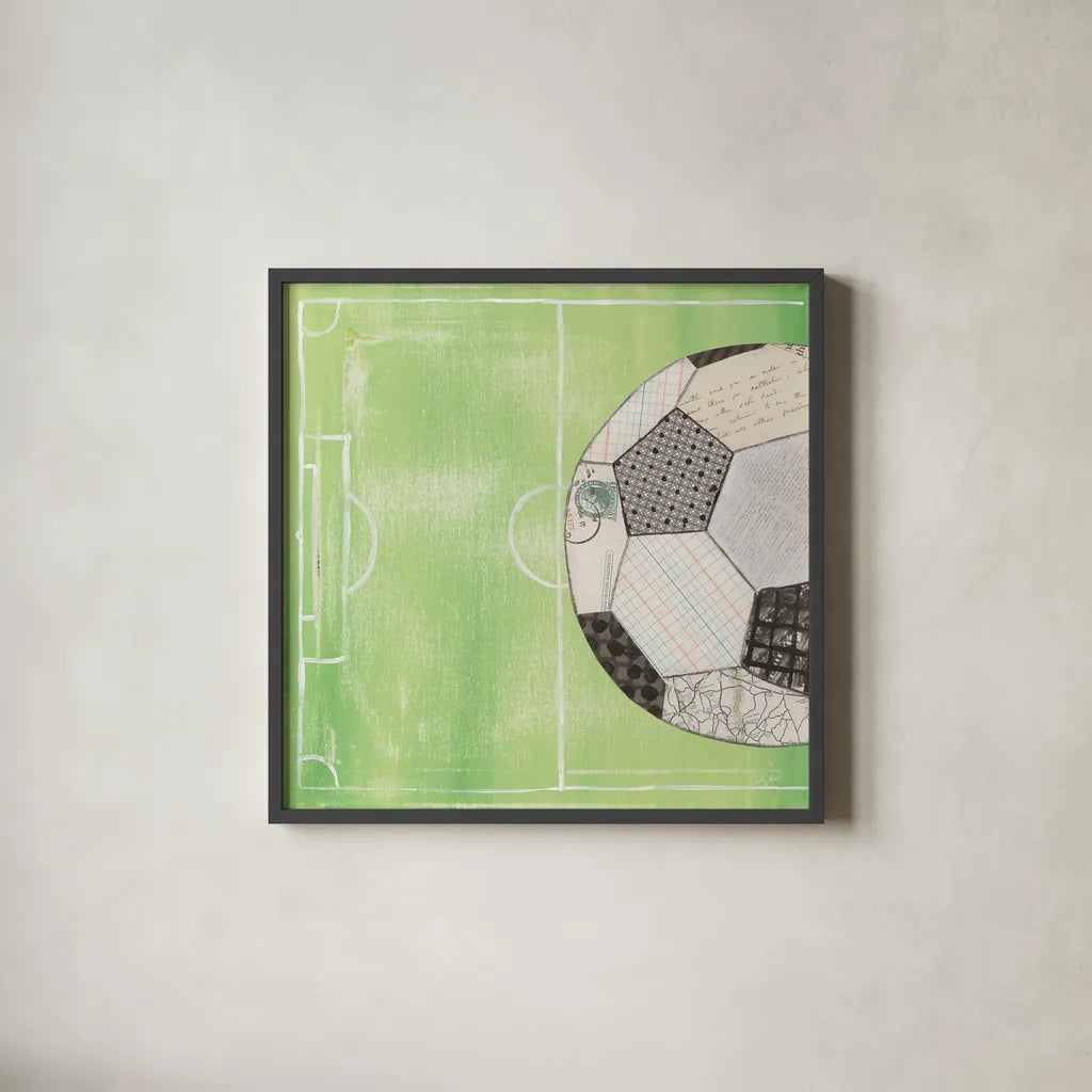 On the Field IV by Courtney Prahl. Shown in a sleek black glass frame for a contemporary gallery look. Available as an archival giclee rolled canvas, fine art paper, or poster print. SKU 31726a.