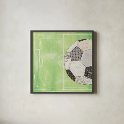 On the Field IV by Courtney Prahl. Shown in a sleek black glass frame for a contemporary gallery look. Available as an archival giclee rolled canvas, fine art paper, or poster print. SKU 31726a.