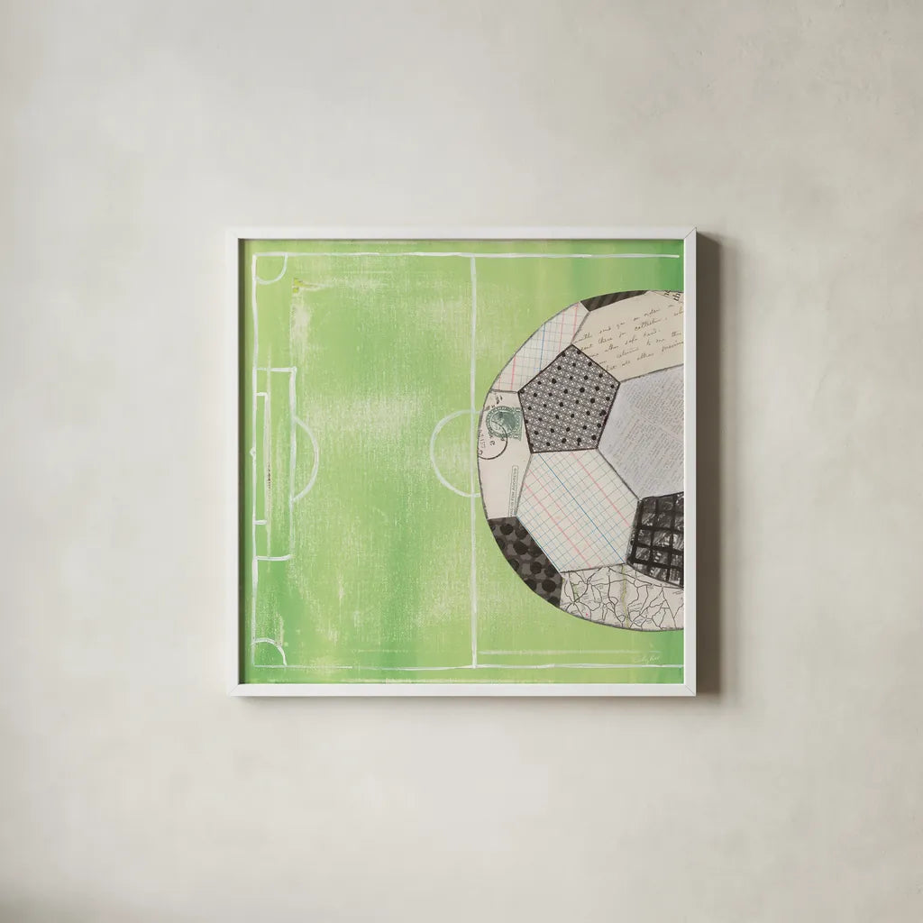On the Field IV by Courtney Prahl. Shown in a crisp white glass frame for a clean and minimalist style. Available as an archival giclee rolled canvas, fine art paper, or poster print. SKU 31726a.
