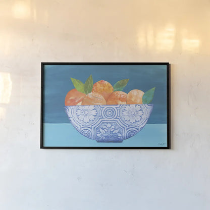 Orange Elegance by Courtney Prahl. shown as a paper print in a black flame. Available as a archival giclee rolled canvas, fine art paper, or poster print. SKU 98525i.