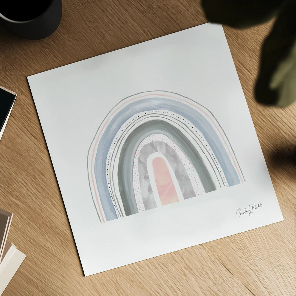 Pastel Rainbow VII by Courtney Prahl. Shown as a detailed flat fine art print, highlighting archival giclee quality. Available as an archival giclee rolled canvas, fine art paper, or poster print. SKU 76380a.
