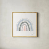 Pastel Rainbow VII by Courtney Prahl. Shown in a natural wood glass frame for a timeless modern aesthetic. Available as an archival giclee rolled canvas, fine art paper, or poster print. SKU 76380a.