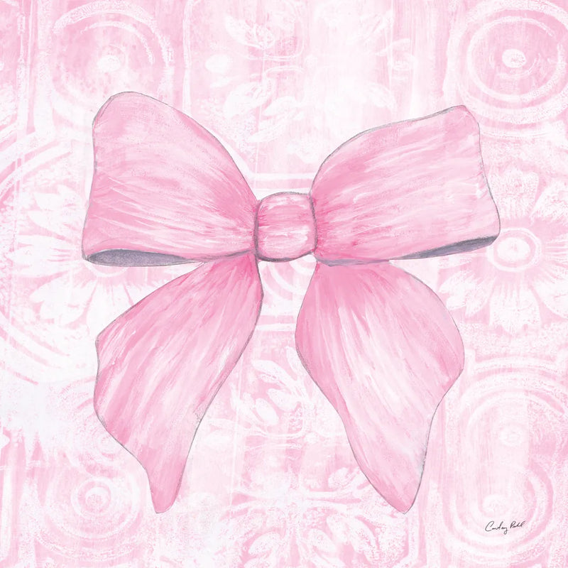 Pink Bow by Courtney Prahl. SKU 101030a. Archival Giclee Fine art print for wall decor.
