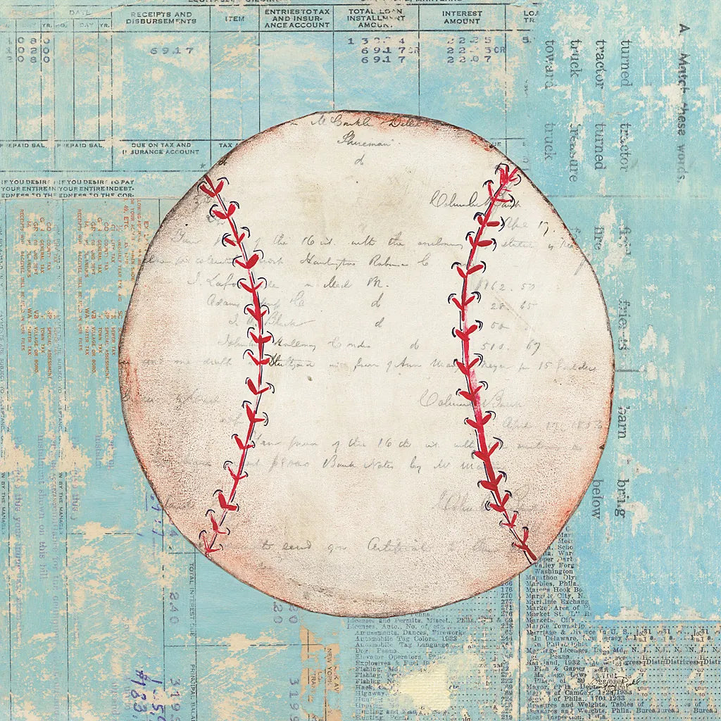 Play Ball I by Courtney Prahl. SKU 13261a. Archival Giclee Fine art print for wall decor.