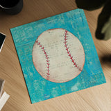 Play Ball I Bright by Courtney Prahl. Shown as a detailed flat fine art print, highlighting archival giclee quality. Available as an archival giclee rolled canvas, fine art paper, or poster print. SKU 52409a.